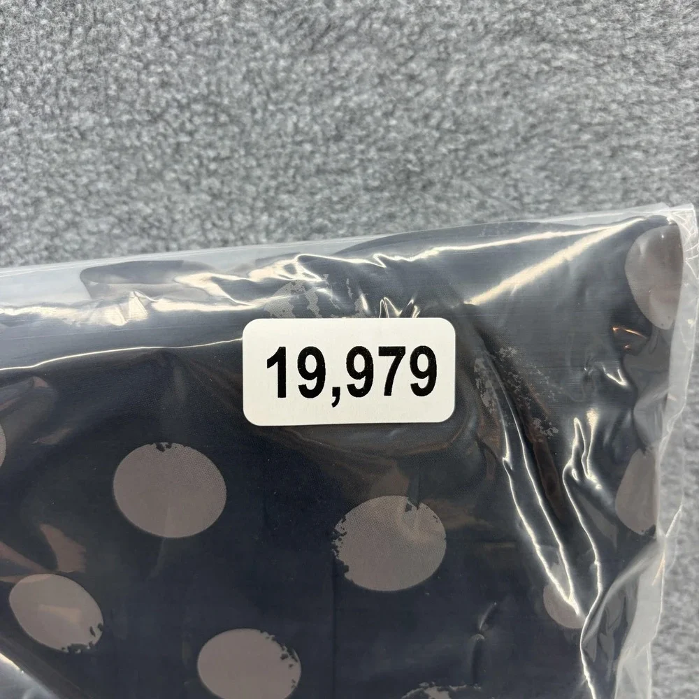 Porto San Francisco Dress Large Black Polka Dot Lagenlook Jersey Relaxed Pockets